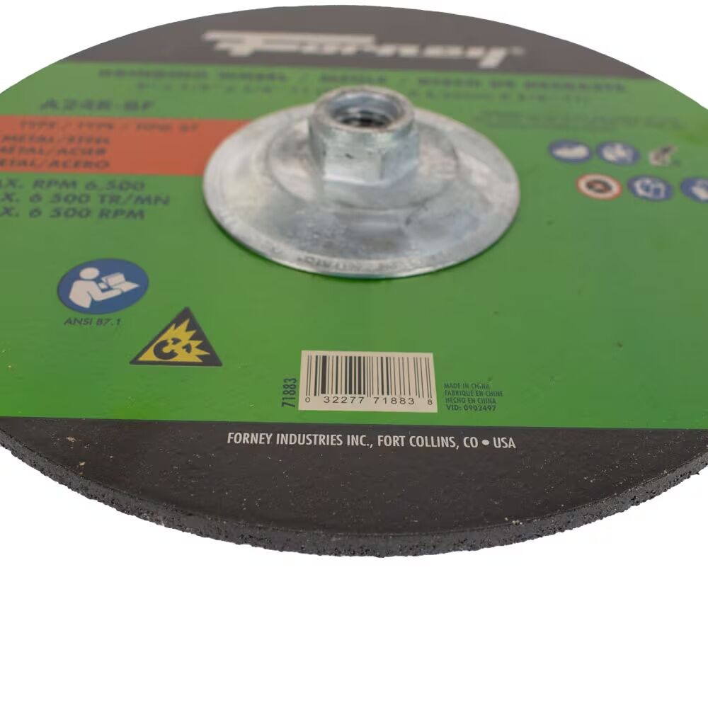 Forney Industries Metal Grinding Wheel Type 27, 9-In x 1/4-In x 5/8-In - 11