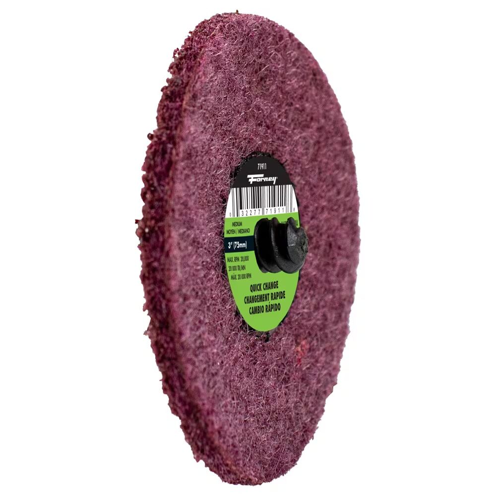 Forney Industries Quick Change Surface Prep Pad Medium Grit, 3-In