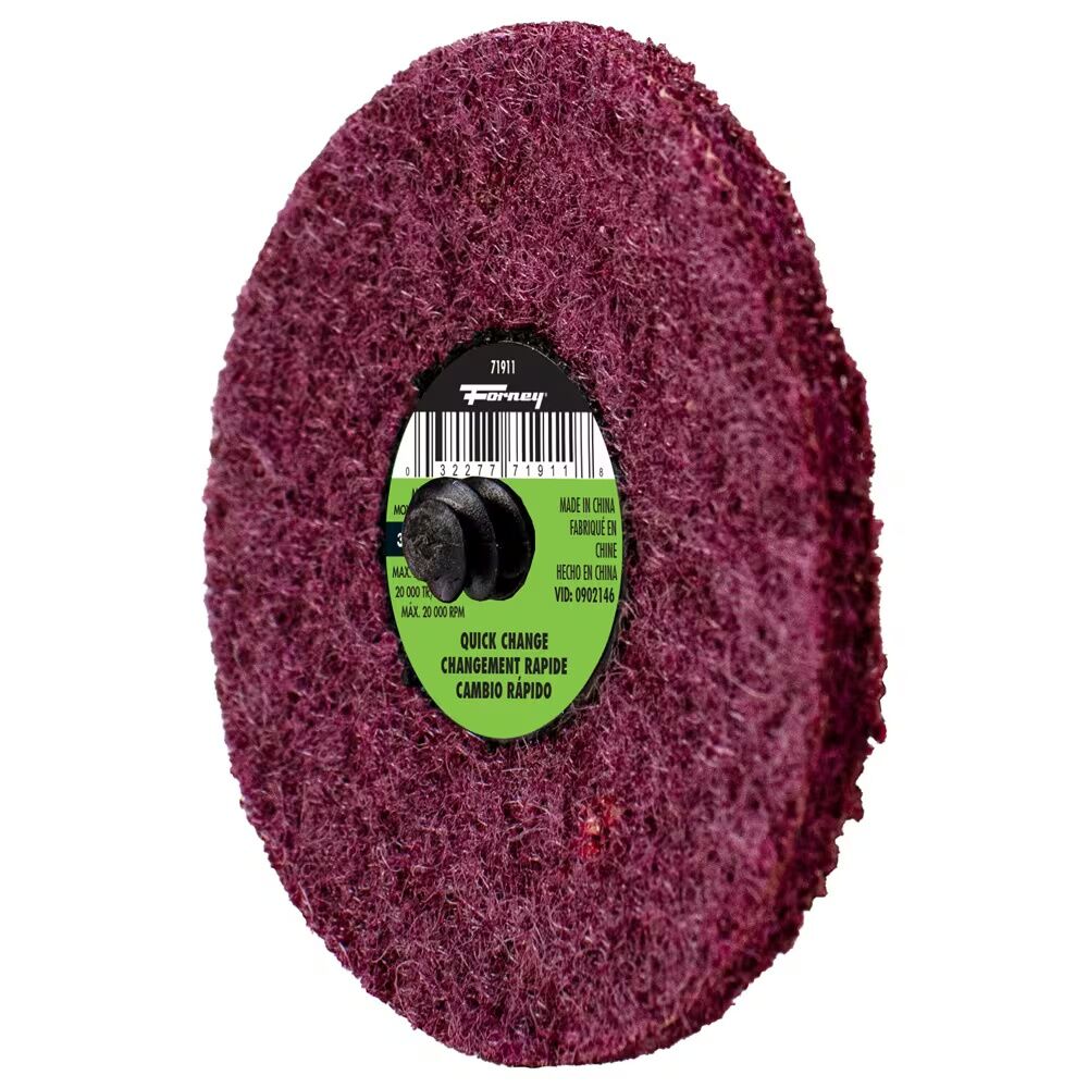 Forney Industries Quick Change Surface Prep Pad Medium Grit, 3-In