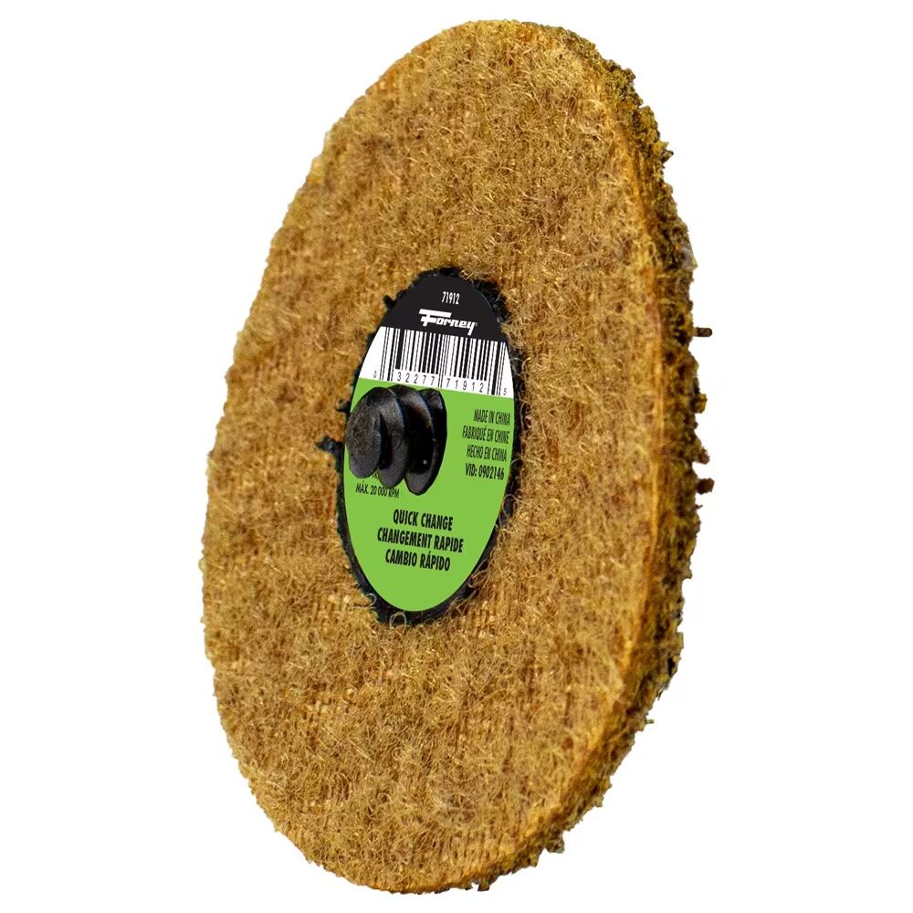 Forney Industries Quick Change Surface Prep Pad Coarse Grit, 3-In