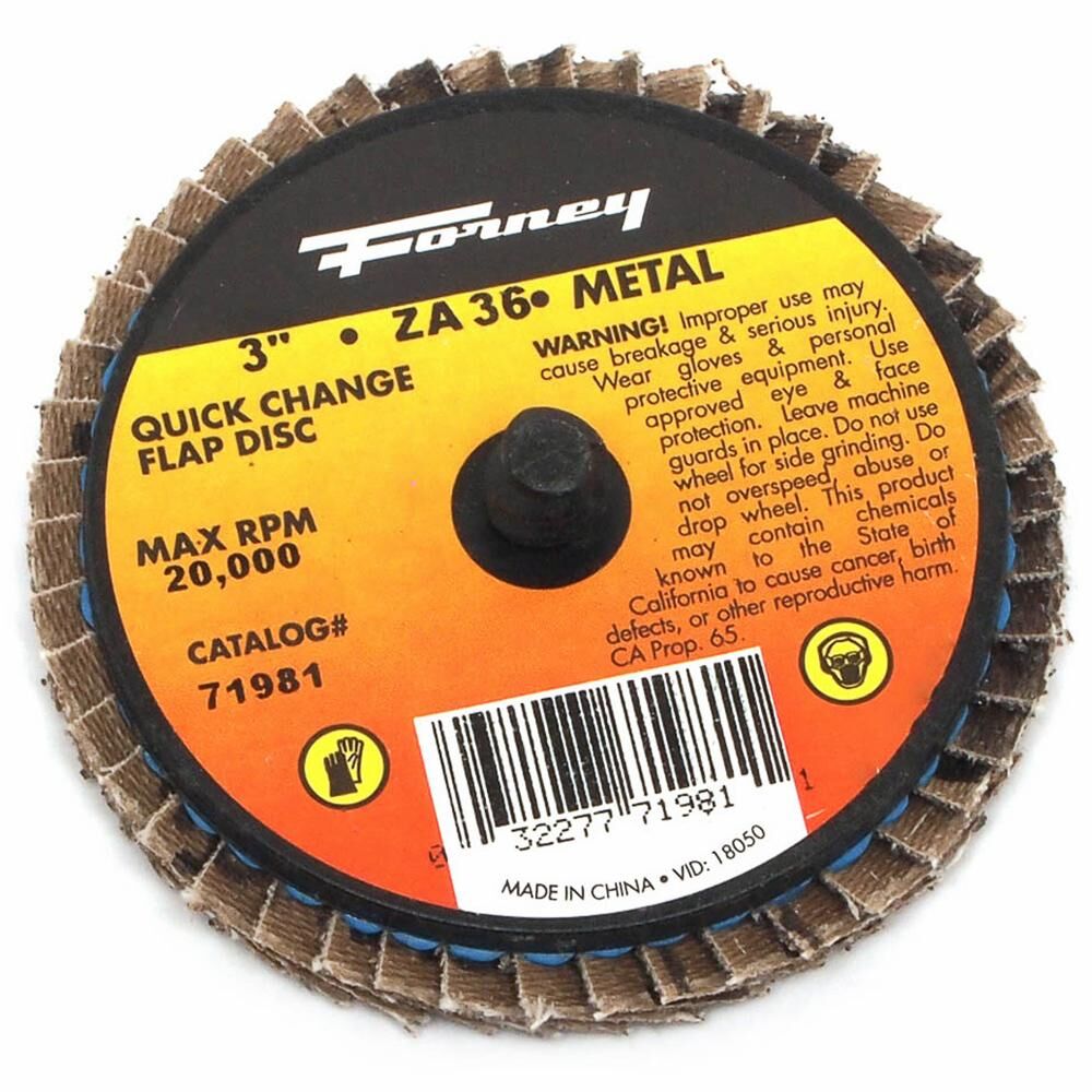 Quick Change Flap Disc, 3" X 36 Grit