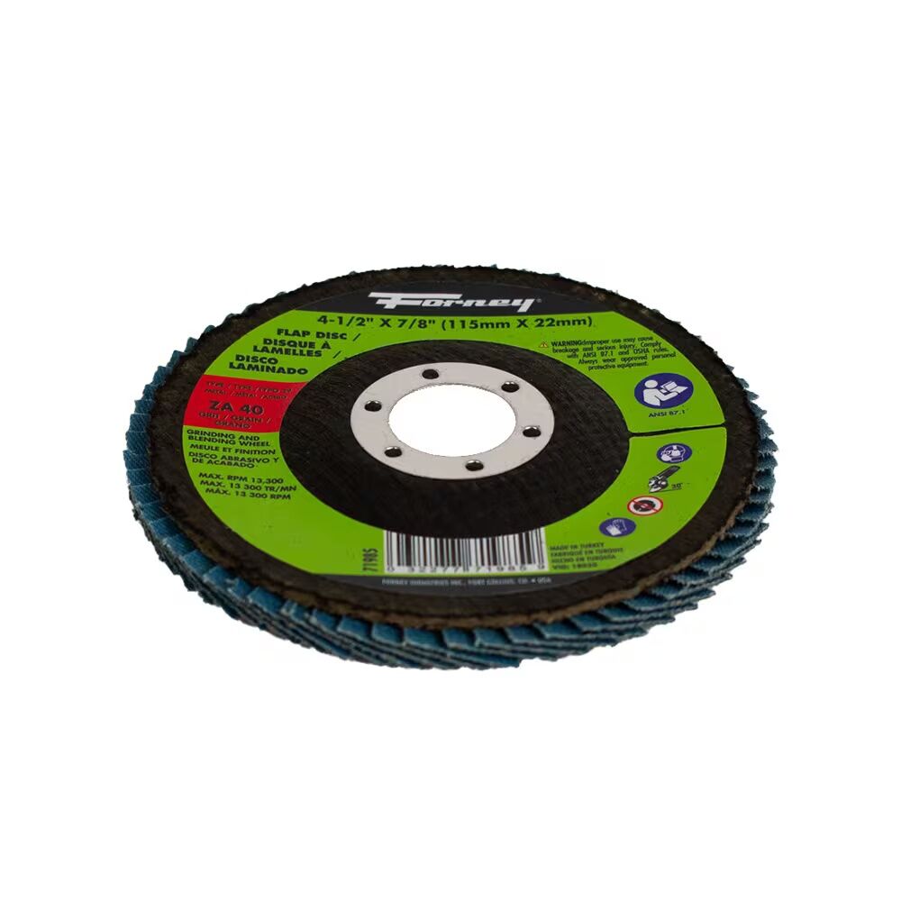 Forney Industries Zirconia Flap Disc Type 29, 40-Grit, 4 1/2-In x 7/8-In