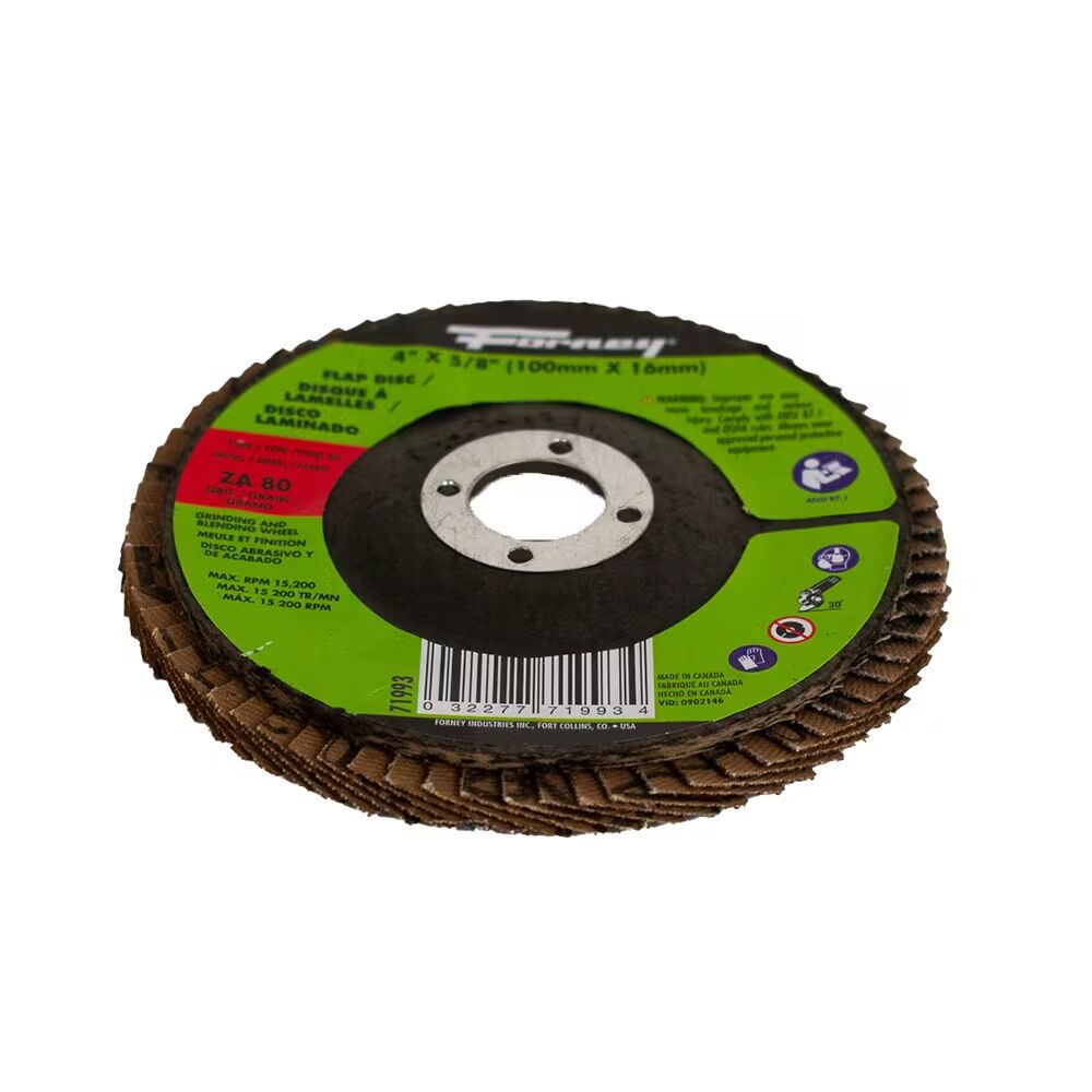 Forney Industries Zirconia Flap Disc Type 29, 80-Grit, 4-In x 5/8-In