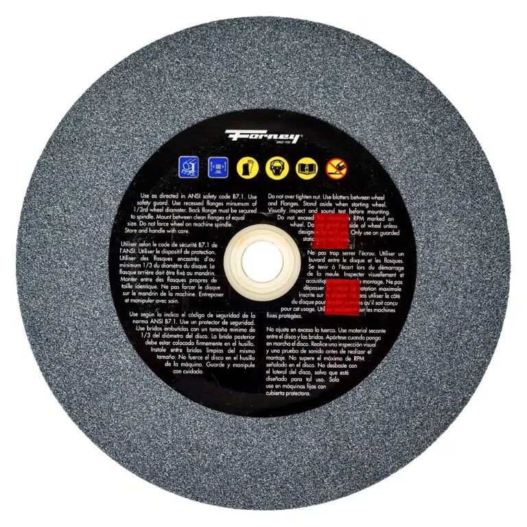Forney Industries Bench Grinding Wheel, 80-Grit, 6-In x 3/4-In x 1-In