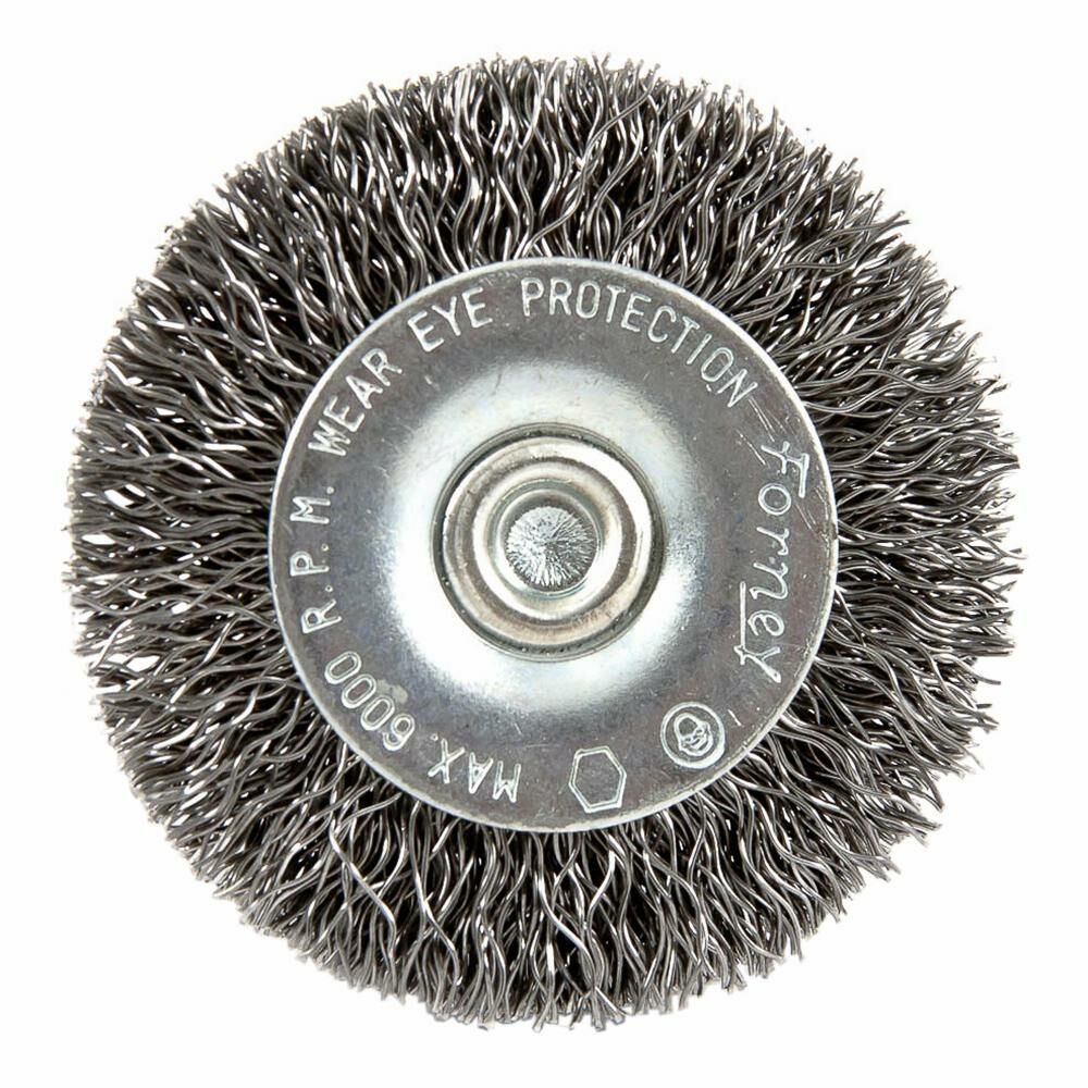 Wire Wheel Crimped, 2" X 0.012" X 1/4" Hex Shank
