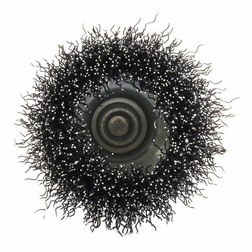 Cup Brush Crimped, 2" X 0.012" X 1/4" Hex Shank