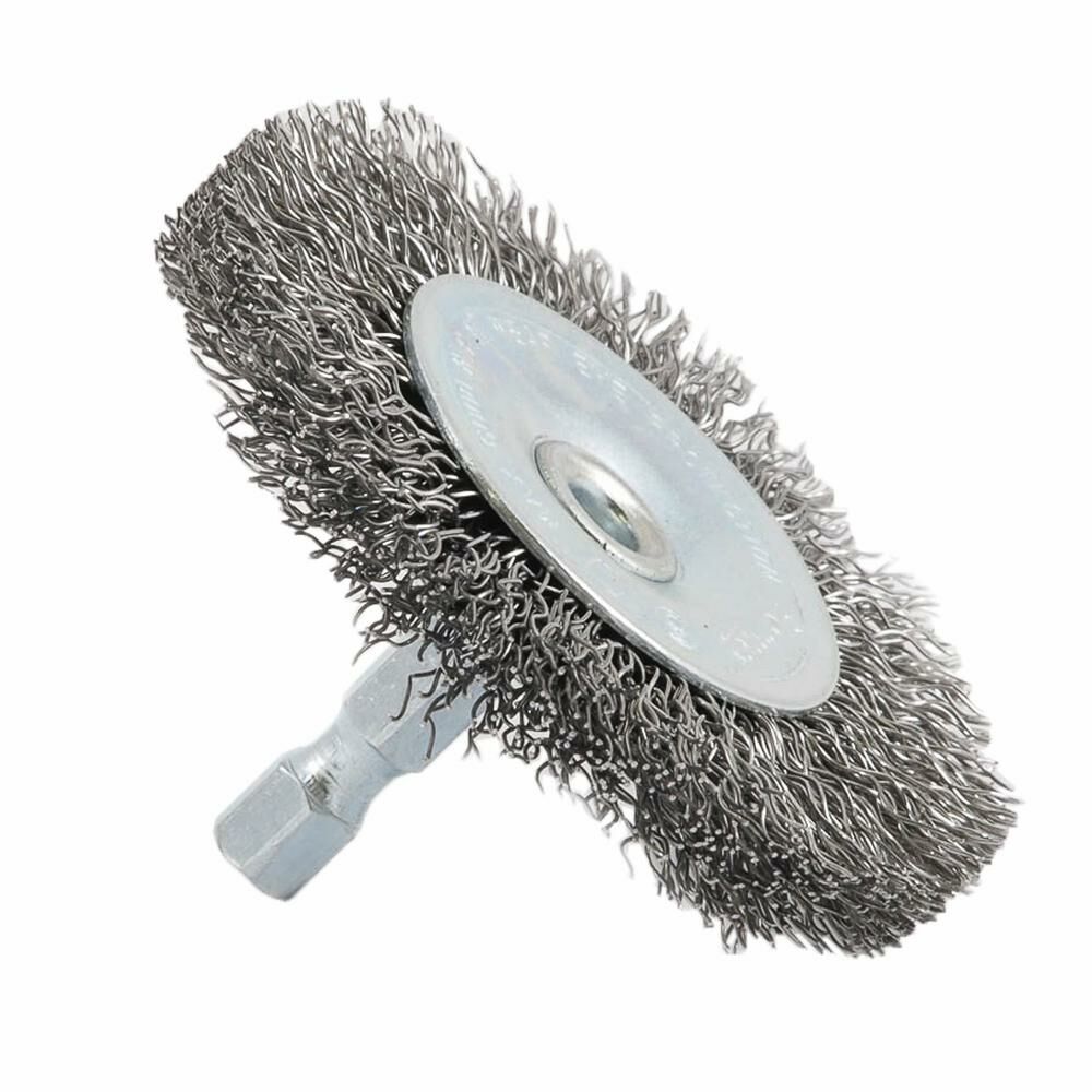 Wire Wheel Crimped, 2-1/2" X 0.012" X 1/4" Hex Shank