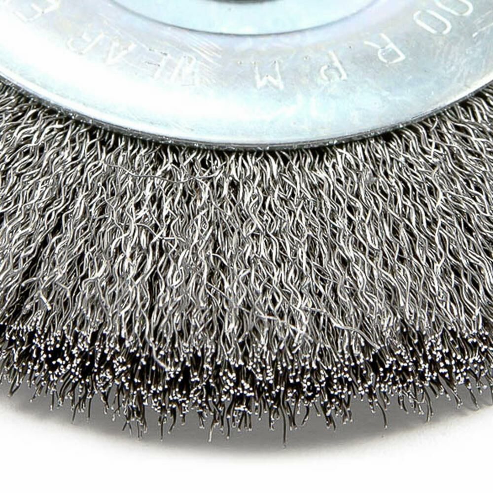 Wire Wheel Crimped, 4" X 0.008" X 1/2" Arbor