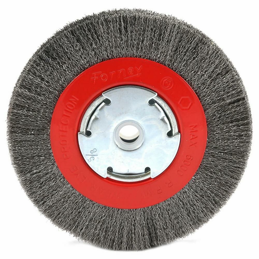 Wire Wheel Crimped, 6" X 0.008" X 1/2" - 5/8" Arbor