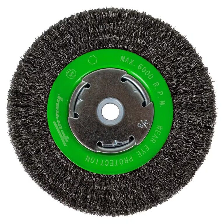 Forney Industries Crimped High-Density Wire Wheel, 6-In x 0.014-In x 1/2-In - 5/8-In