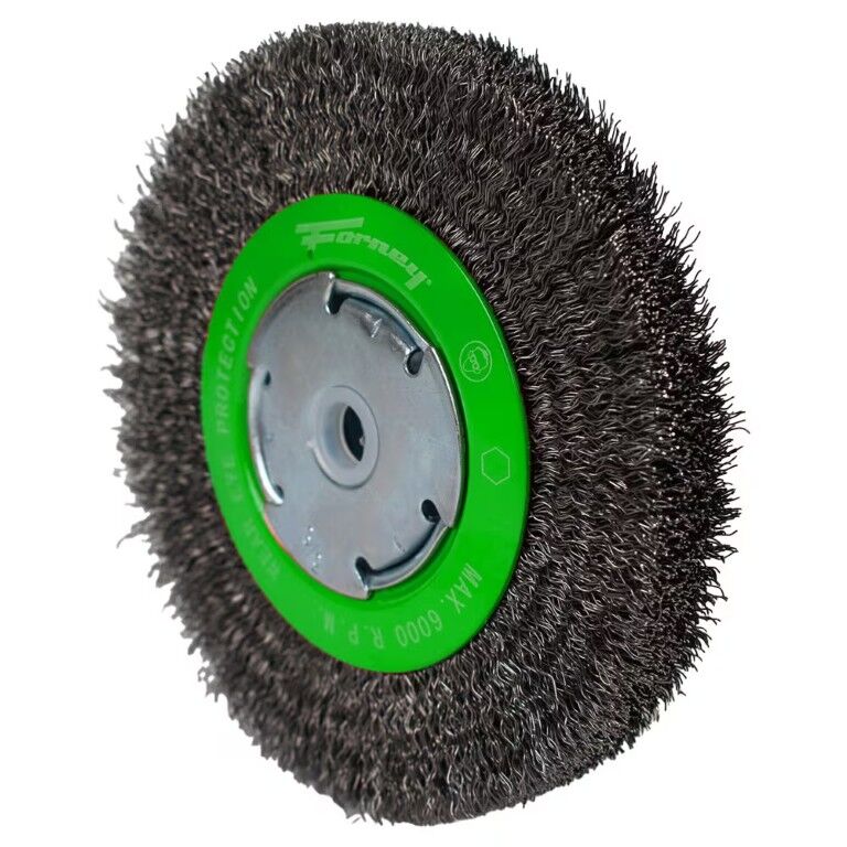 Forney Industries Crimped High-Density Wire Wheel, 6-In x 0.014-In x 1/2-In - 5/8-In