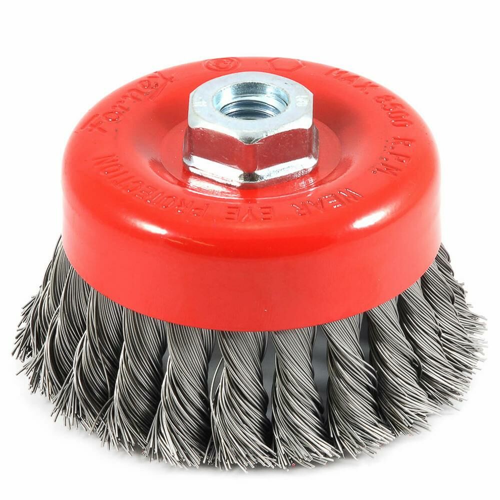 Cup Brush Knotted, 4" X 0.020" X 5/8"-11 Arbor
