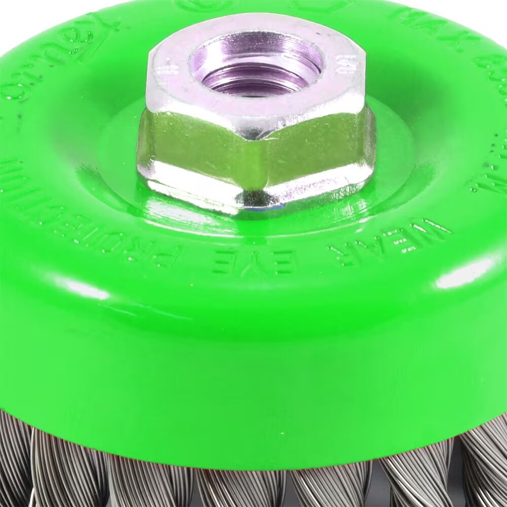 Forney Industries Knotted Cup Brush, 4-In x 0.02-In x 5/8-In - 11