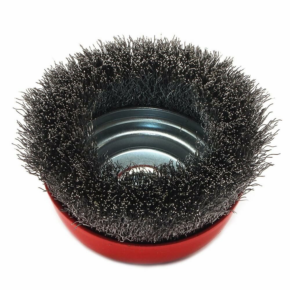 Cup Brush Crimped, 5" X 0.014" X 5/8"-11 Arbor