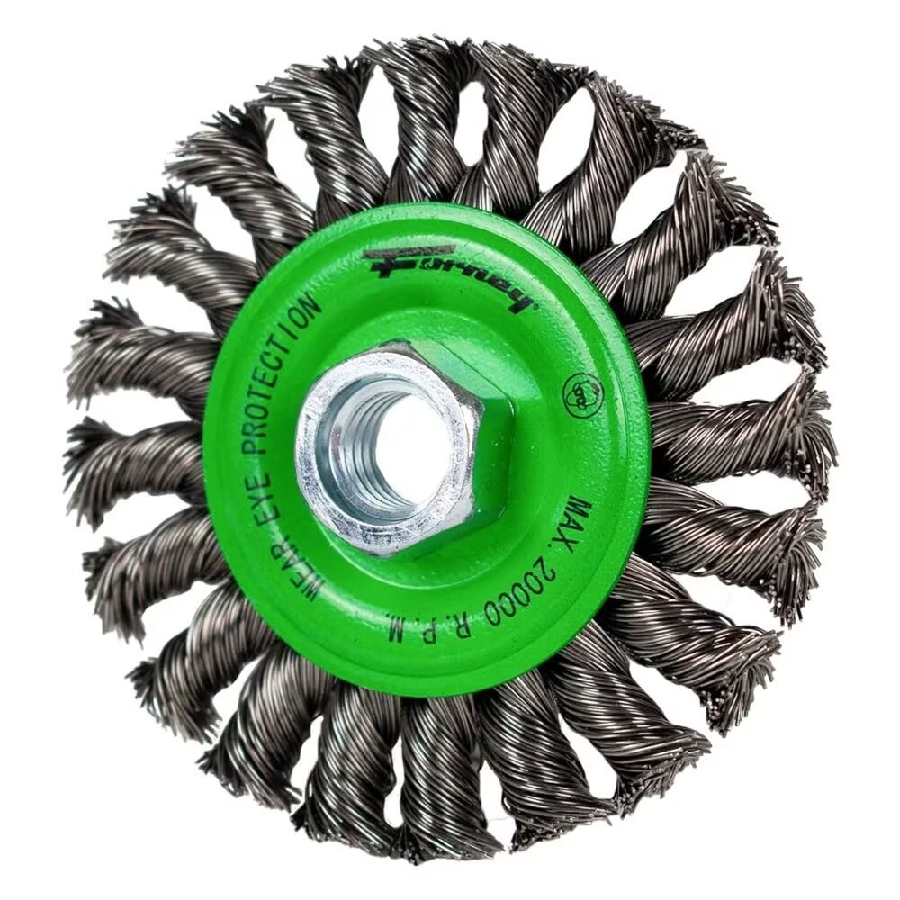 Forney Industries Knotted Wire Wheel, 4-In x 0.02-In x 5/8-In - 11