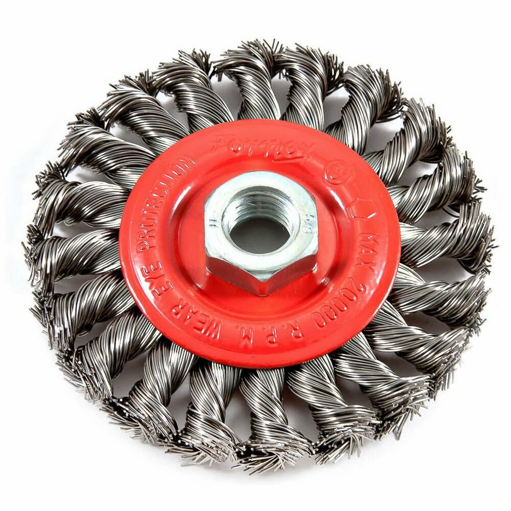 Wire Wheel Knotted, 4" X 0.020" X 5/8"-11 Arbor