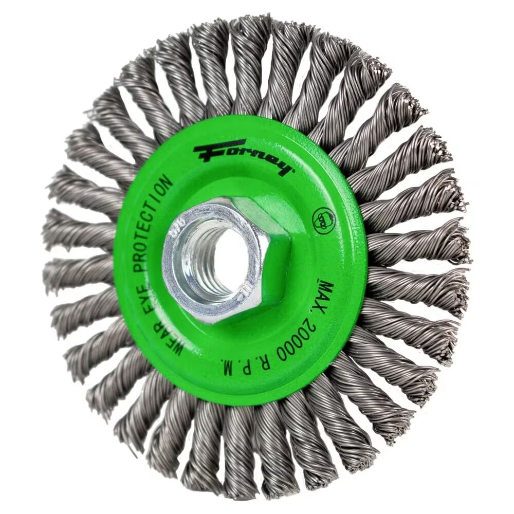 Forney Industries Stringer Bead Wire Wheel, 4-In x 0.02-In x 5/8-In - 11
