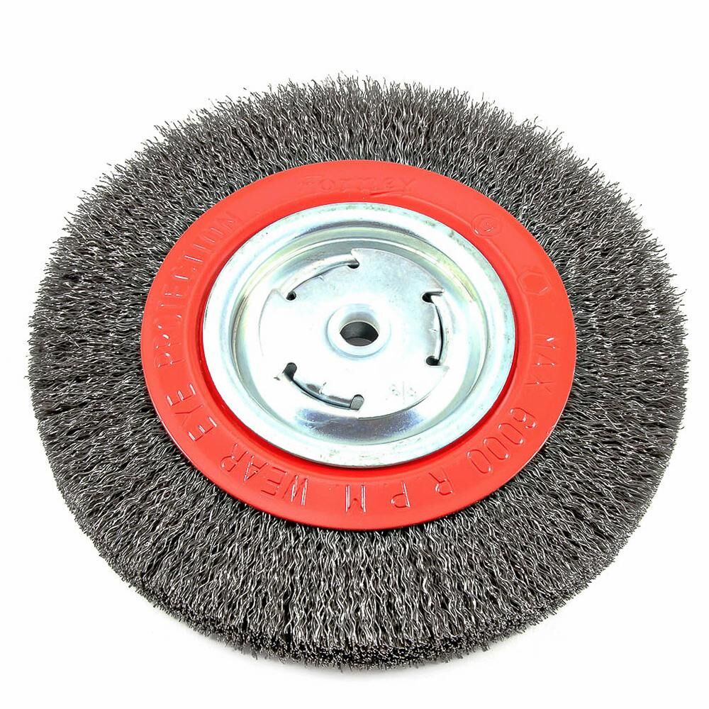 Wire Wheel Crimped, 8" X 0.014" X 1/2" - 5/8" Arbor