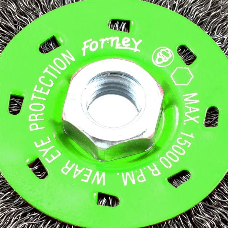 Forney Industries Crimped Wire Wheel, 4-In x 0.012-In x 5/8-In - 11