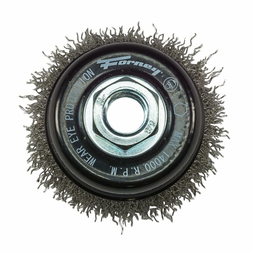 Cp Cup Brush Crimped, Stainless Steel, 2-3/4"X.014"X5/8"-11