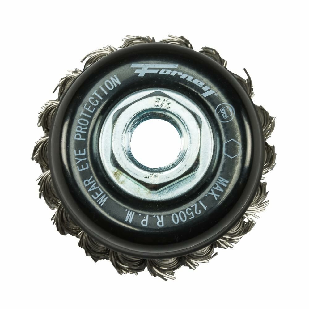 Cp Cup Brush Knotted, Stainless Steel, 2-3/4"X.020"X5/8"-11