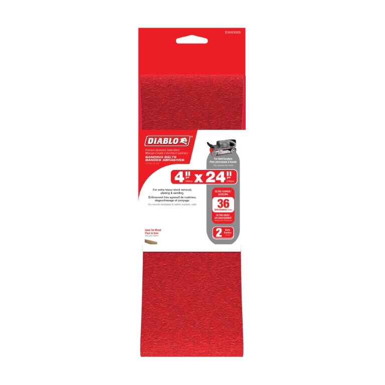 Diablo 36-Grit Sanding Belts, 4-In x 24-In