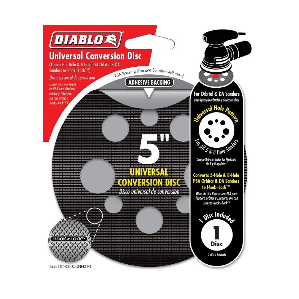 Diablo Tools Random Orbital Sander Universal Conversion Disc, 5-In
