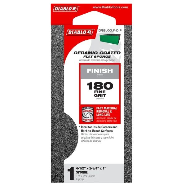 Diablo 180-Grit Flat Edge Sanding Sponge, 4-In X 2 1/2-In X 1-In