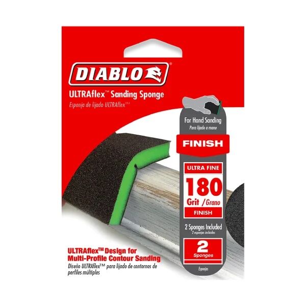 Diablo 180-Grit ULTRAflex Sanding Sponges, 7-In X 4-4/5-In, 2-Pc
