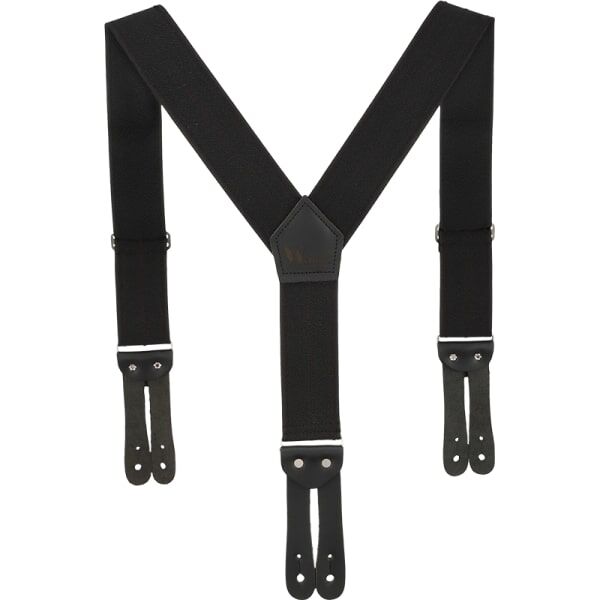 Welch Workwear Men's 2-in Y-Back Work Button-On Suspender in Black, 54-In