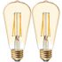 GE LED Vintage Light Bulb, St19 Amber Glass LED E26 Edison Bulb, 60 Watt, 560 Lumen 2-Pack