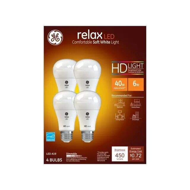 Relax Hd Soft White 40W Replacement Led Light Bulbs White General Purpose A19