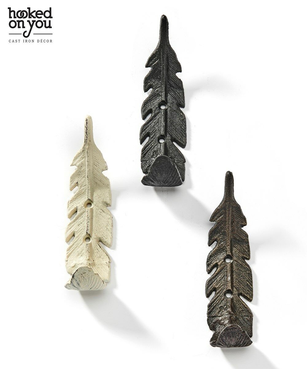 Feather Cast Iron Wall Hook, 3 Asst.