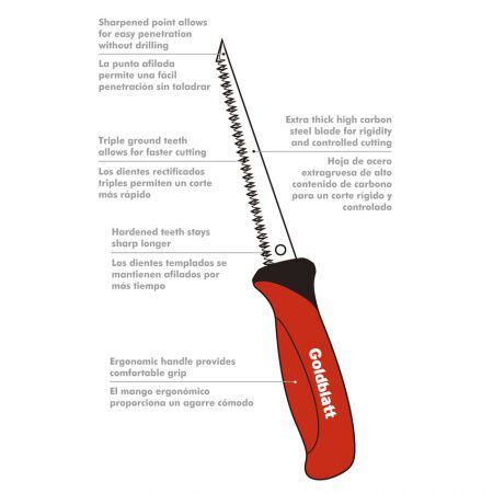 Goldblatt Heavy-Duty Drywall Jab Saw, 6-In