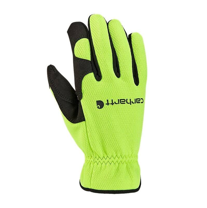 Carhartt Men's High Dexterity Open Cuff Glove in High Vis Lime