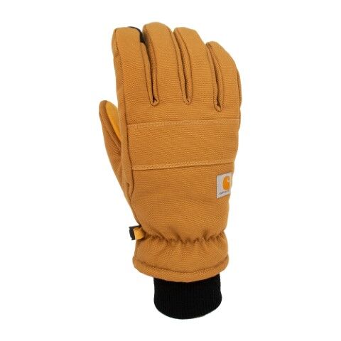 Carhartt Men's Insulated Duck/Synthetic Leather Knit Cuff Glove in Brown