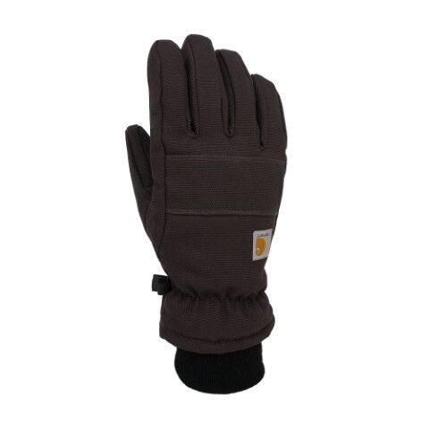 Carhartt Women's Insulated Duck Synthetic Leather  Knit Cuff Glove in Black