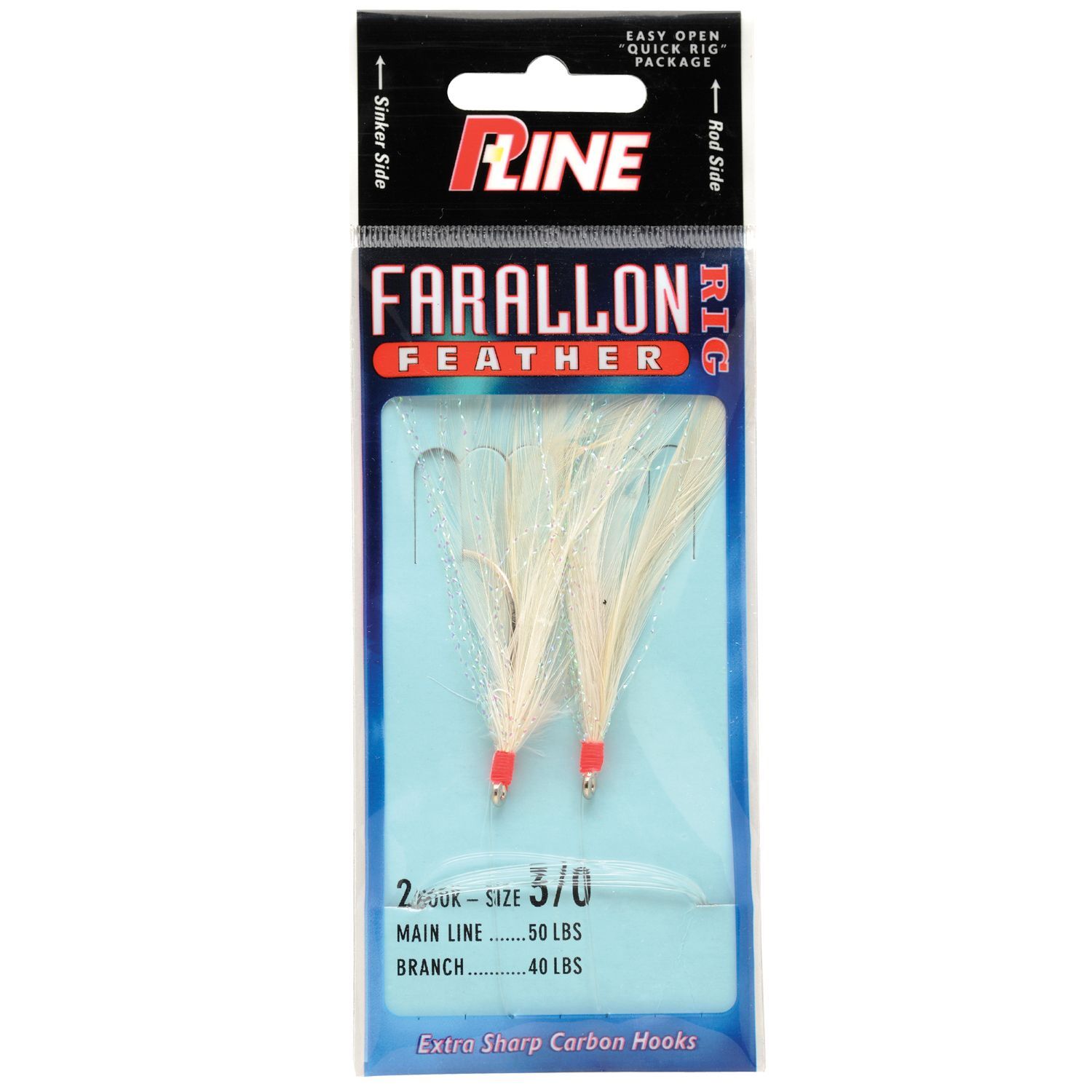 P-Line White Farallon Feathers, #5/0, 2-Pk