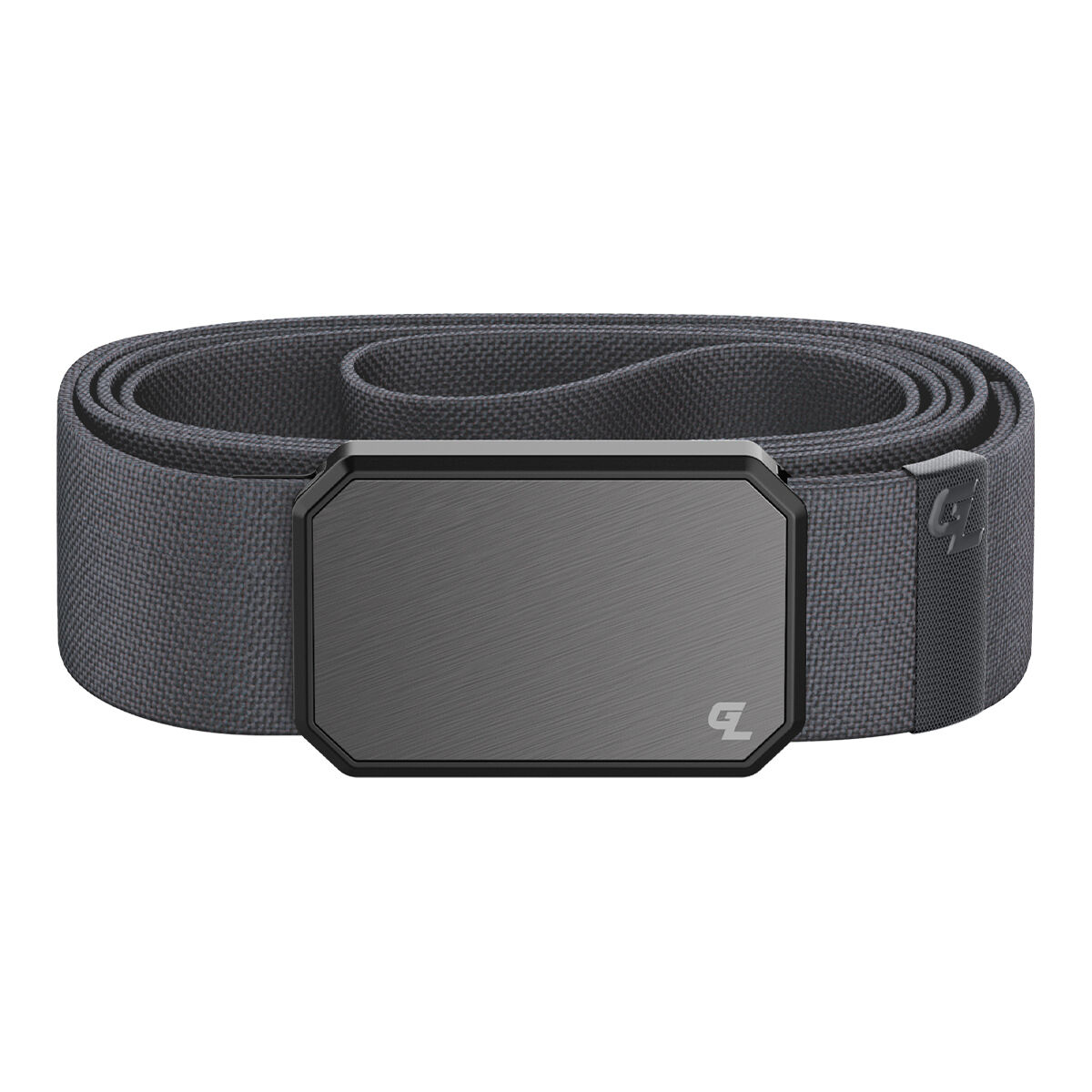 Men's Gun Metal Groove Belt in Deep Stone