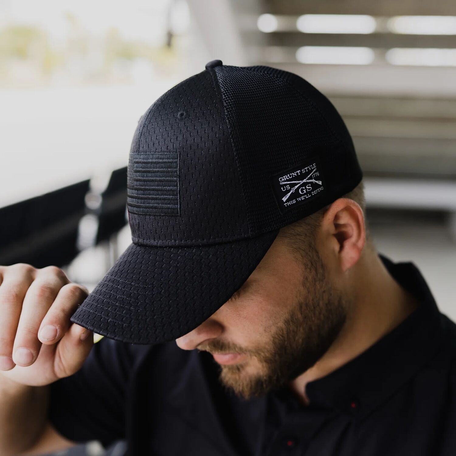 Grunt Style Blackout Flag Stretch Fit Hat
