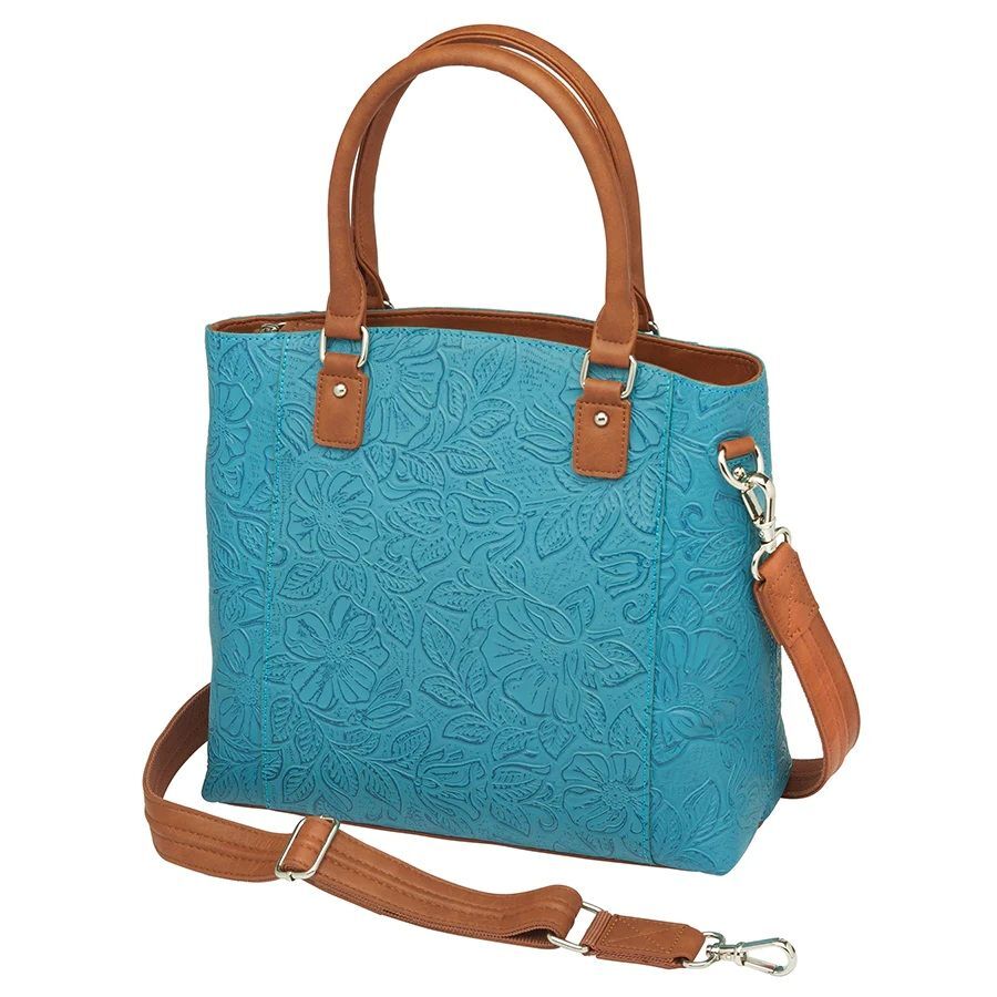 Gun Tote'n Mamas Town Tote Concealed Carry Purse Tooled Cowhide