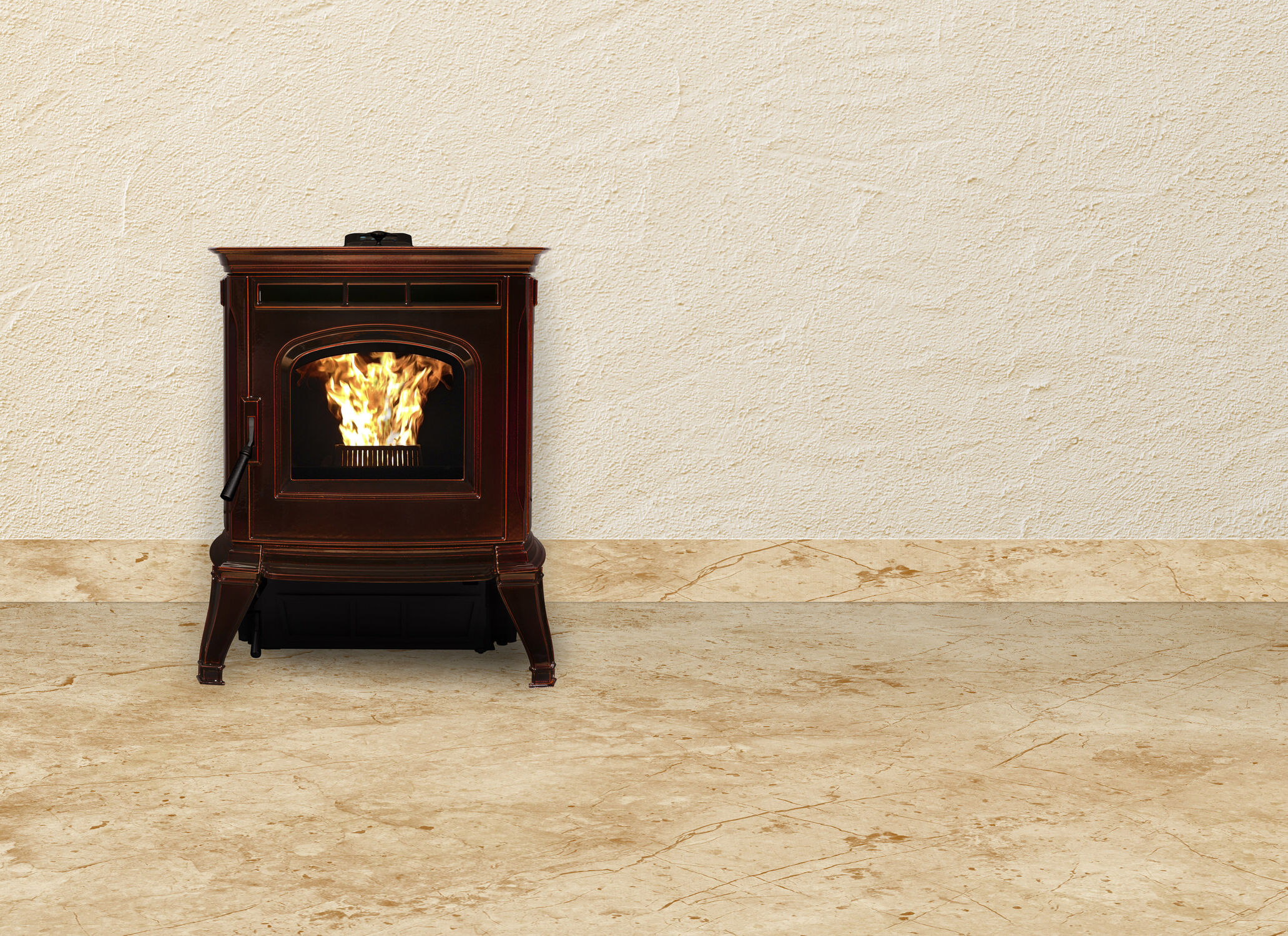 Harman Absolute43 Pellet Stove In Porcelain Majolica Brown