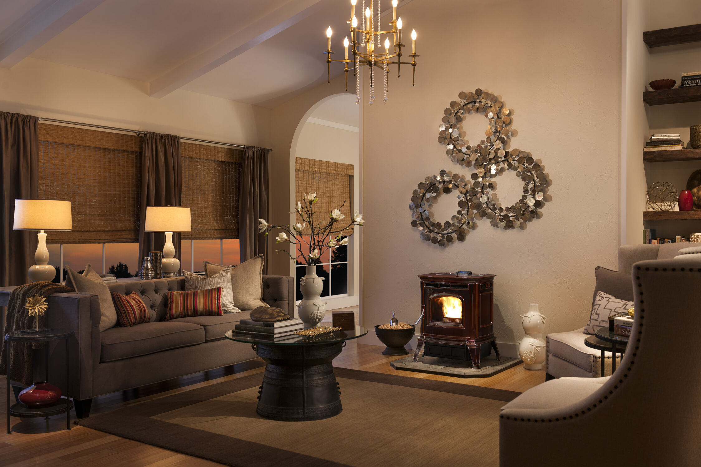 Harman Absolute43 Pellet Stove In Porcelain Majolica Brown