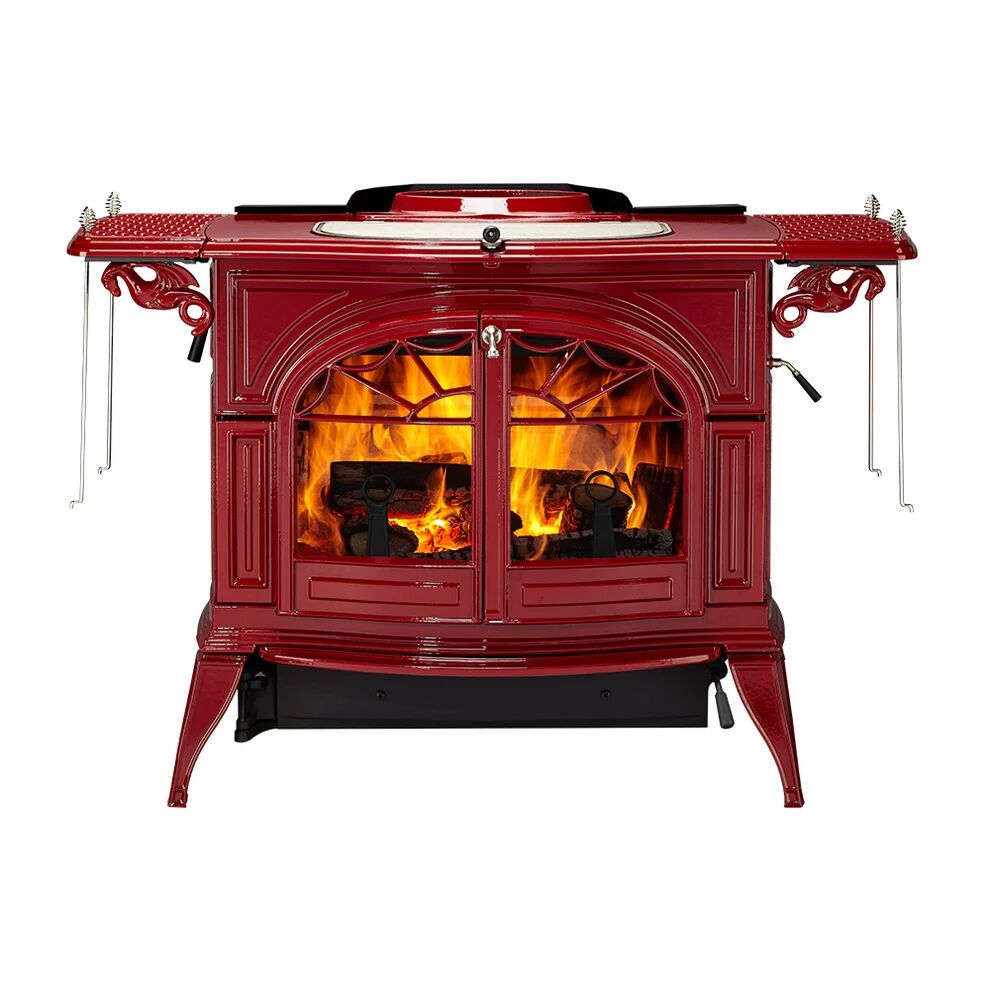 Vermont Castings Defiant Wood-Burning Stove In Majolica Brown Enamel