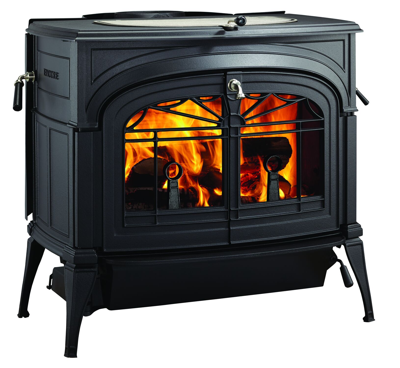 Vermont Castings Encore Wood-Burning Stove In Majolica Brown Enamel