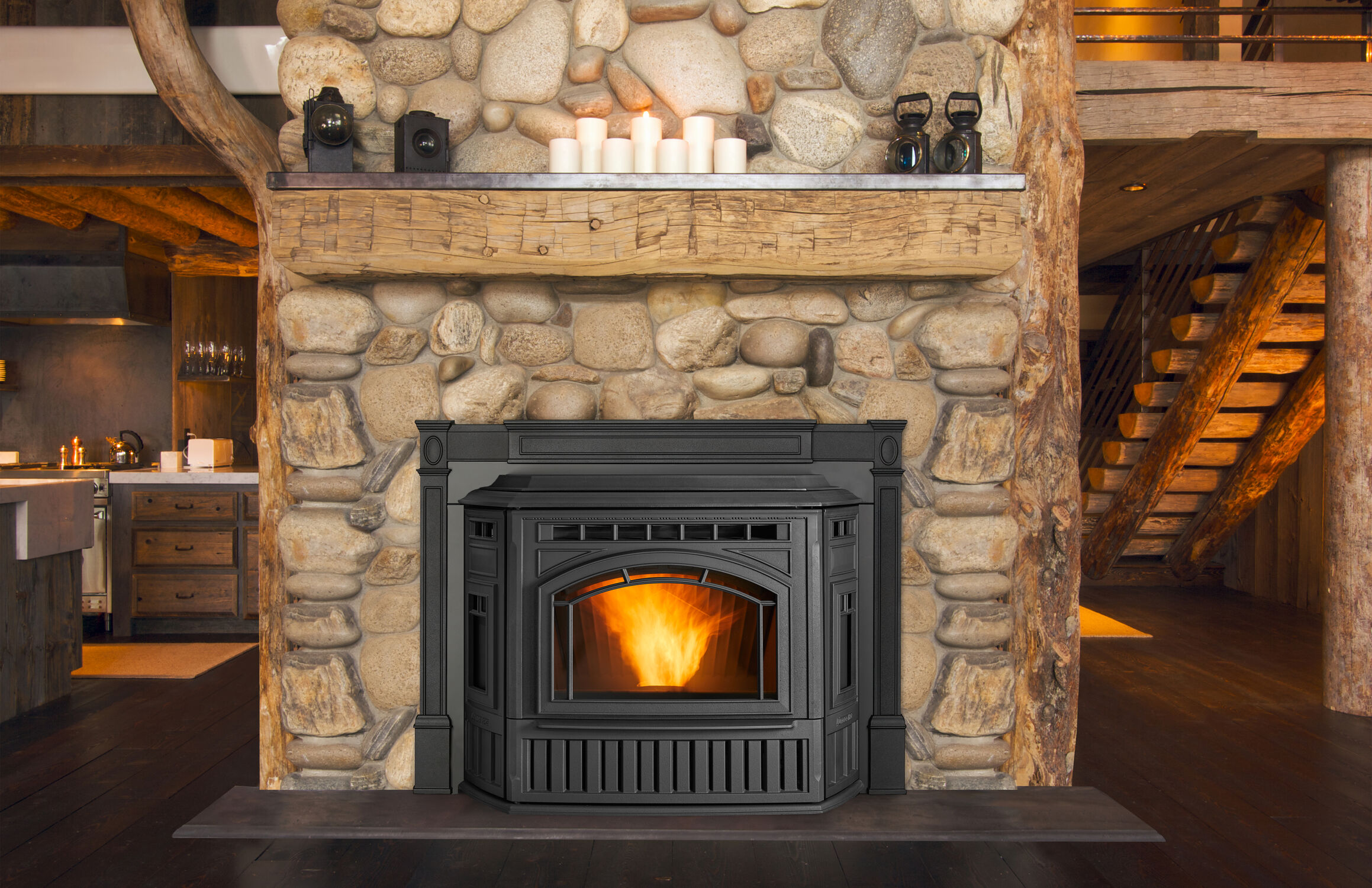 Quadra-Fire Trekker Pellet Insert In Porcelain Twilight