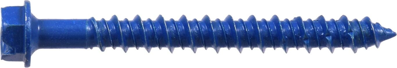 Hillman Blue Slotted Hex Washer-Head Tapper Concrete Screw Anchors, 1/4-In x 2 1/4-In, 4-Pc
