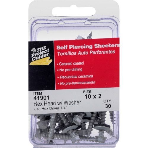 Hillman Self-Piercing Sheeter Screws, #10 x 2-In, 30-Pk