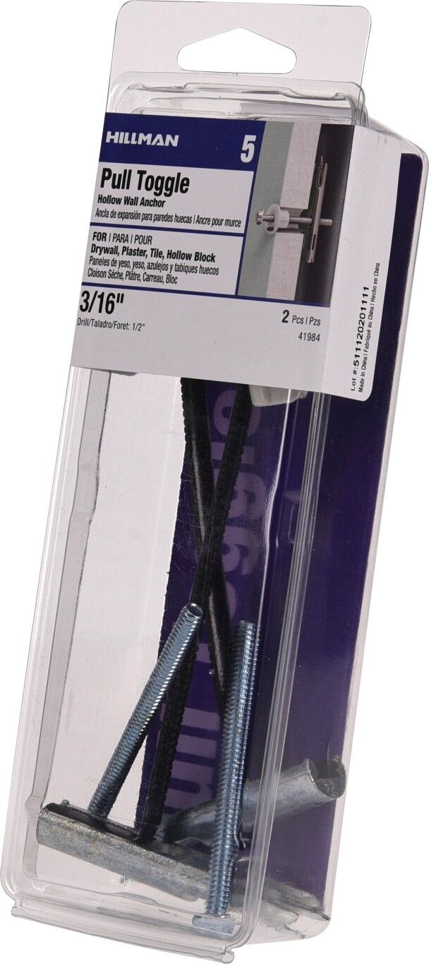 Hillman Pull Toggles With Screws, 3/16-In, 2-Pc