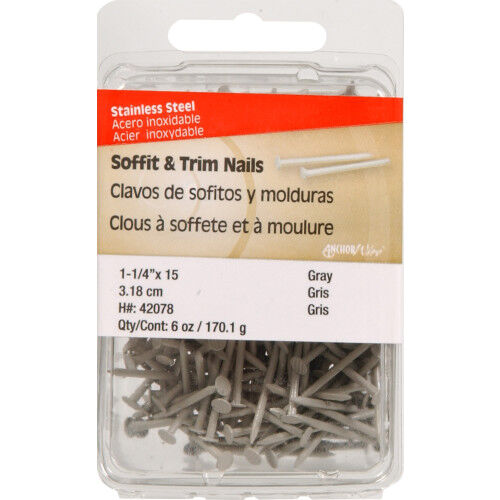 Hillman Anchor Wire Gray Colored Stainless Steel Trim Nails, 1-1/4 In, 6-Oz